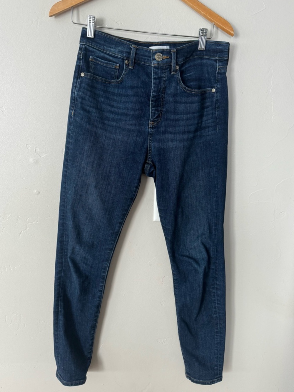 LOFT Sustainable Style High Waist Skinny Clean Blue Denim Jeans Size 6/28
